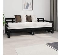 Générique Lit Coulissant sans Matelas Noir 2X(80x200) cm,Lits & Accessoires,Lits & Cadres de lit-820381