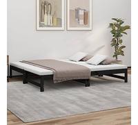 Générique Lit Coulissant sans Matelas Noir 2X(90x190) cm,Lits & Accessoires,Lits & Cadres de lit-823418