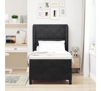 Générique Lit de boxspring avec Matelas Noir 100x200 cm Velours,Lits & Cadres de lit,60.43KG-3340972