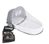 Générique Lit De Enfant Lit Pliable Lavable Respirant en Lin Et Coton | Berceau Léger Avec Pour Bébés 0-18 Mois Maison Salon Chambre Visites Familiales Camping Extérieur Voiture