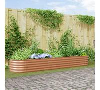 Générique Lit de Jardin surélevé Marron avec Look Bois 320x80x44 cm en Acier,Maison & Jardin,Pelouses & Jardins,Jardinage,Pots & Cache-Pots,Autre,17.75 KG,42011331