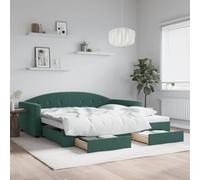 Générique Lit de Jour avec gigogne et tiroirs sans Matelas 100x200 cm,Lits & Accessoires,Lits & Cadres de lit-3197358