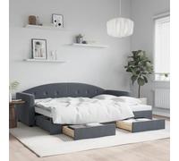 Générique Lit de Jour avec gigogne et tiroirs sans Matelas 80x200 cm,Lits & Accessoires,Lits & Cadres de lit-3197343