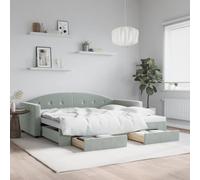 Générique Lit de Jour avec gigogne et tiroirs sans Matelas 90x200 cm,Lits & Accessoires,Lits & Cadres de lit-3197349