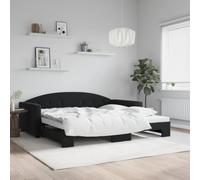 Générique Lit de Jour avec gigogne sans Matelas Noir 100x200 cm,Lits & Accessoires,Lits & Cadres de lit-3197312