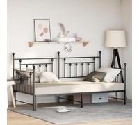 Générique Lit de Jour avec lit gigogne Noir 90x190 cm en Acier,Lits & Cadres de lit,28.1KG-42002665
