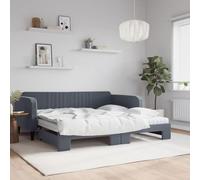 Générique Lit de Jour et gigogne et Matelas Gris foncé 100x200 cm Velours,Meubles, Lits & Accessoires, Lits & Cadres de lit, Gris (Poids 55.35KG)