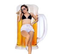 Générique Lit De Piscine À Bière - Hamac Gonflable À Eau, Radeau pour Adultes | Chaise Longue De Piscine en Forme De Bière, Tapis De Lit De Bronzage, Jouet Amusant pour Les Fêtes D'ét