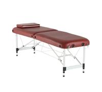Générique Lit de Spa léger for Salon de beauté, Pliable, Largeur 60/70 cm, 2 Sections, avec Appui-tête et Hauteur réglable(Red,185x70x48-73cm)