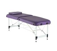 Générique Lit de Spa léger for Salon de beauté, Pliable, Largeur 60/70 cm, 2 Sections, avec Appui-tête et Hauteur réglable(Purple,185x60x48-73cm)
