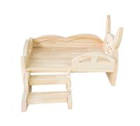 Générique Lit en Bois pour Animal Domestique - Habitat De Couchage pour Petits avec Escaliers, Maison Confortable pour Lapin, Chinchilla, Hamster, Hérisson, | Plate-Forme Confortable De Cabane, S