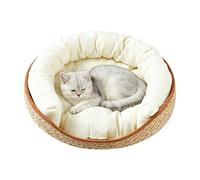 Générique Lit en Panier pour Chat,Maison Esthétique Tissée en Corde Cotonnière | Canapé lit Chat | pour Salle De Séjour, Chambre, Fenêtre, Sol, À L'Intérieur comme À L'Extérieur, Et Pendant Le