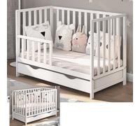 Générique Lit Enfant Lulu avec Matelas, tiroir et kit de Transformation 120 x 60 cm - grandit avec Votre Enfant