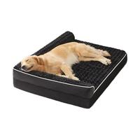 Génerique Lit for Chien Style canapé for Grands Chiens, lit imperméable avec Housse Amovible et Lavable, Base antidérapante et Support articulaire,for All Seasons Use(Black,107X76X17CM)