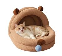 Générique Lit Grotte Chat | Caverne Résistante aux Morsures avec Bal Doudou Amovible,Lit Anti-Dérapant pour Chaton - pour Intérieur Salon Chambre Sol Toutes Saisons