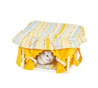Générique Lit Hamster Nid cachette en Tissu Lavable | Maisonnette Hamster Avec Un Toit À Glands pour lapin chinchilla petits animaux intérieur extérieur cage table chaise