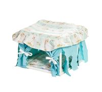 Générique Lit Hamster - Nid cachette en Tissu Lavable,Maisonnette Hamster avec Un Toit À Glands - pour Lapins Chinchillas Souris Intérieur Extérieur Maison Logis Table Chaise Cage