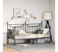 Générique Lit Jour avec lit gigogne Noir 80x200 cm Acier,Meubles,Lits & Accessoires,Lits & Cadres de lit,Noir,25.17 KG,42002664