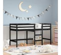 Générique Lit Mezzanine d'enfants sans Matelas avec échelle Noir 90x190cm,Lits & Accessoires,Lits & Cadres de lit-835894