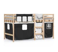 Générique Lit Mezzanine Enfants avec Rideaux sans Matelas 90x190 cm,Meubles, Lits & Accessoires, Lits & Cadres de lit, Blanc (Poids 26.9KG)-3826