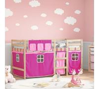 Générique Lit Mezzanine Enfants avec Rideaux sans Matelas Rose 80x200cm,Meubles, Lits & Accessoires, Lits & Cadres de lit, Rose (Poids 26.79KG)-3810