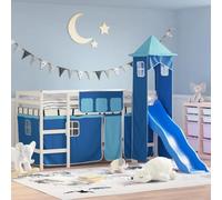 Générique Lit Mezzanine Enfants avec Tour sans Matelas Bleu 80x200 cm,Lits & Accessoires,Lits & Cadres de lit-3207067