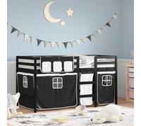 Générique Lit Mezzanine pour Enfants avec Rideaux sans Matelas 80x200 cm,Meubles, Lits & Accessoires, Lits & Cadres de lit, Blanc (Poids 26.79KG)-3814