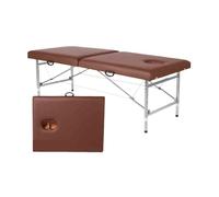Générique Lit Pliable Professionnel avec Trou for la tête, Table de Massage for Salon de beauté, Table de thérapie à 2 Sections, for Les séances de Tatouage(Brown,180x70x50-72cm)