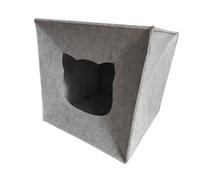 Générique Lit pour Chat Niche Abri Douillet Cube Feutre Fermé Refuge Couvert Matière Feutrée Autochauffante Adapté pour Chat Chien Chiot Convenable pour, Bouche de Chat Gris Clair