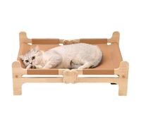 Générique Lit pour Chat surélevé - Construction à ossature en Bois, Tissu Respirant, Plate-Forme surélevée Robuste, Conception Portable légère | 60x36.5x21cm intérieur extérieur Jardin Balcon pelouse