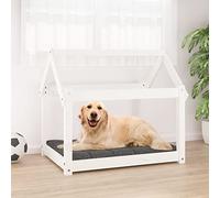 Générique Lit pour Chien Blanc 81x60x70 cm Bois de pin Solide,Articles pour Animaux,Articles pour Animaux de Compagnie,Accessoires pour Chiens,Paniers pour Chiens,Blanc,7.88 KG,822208