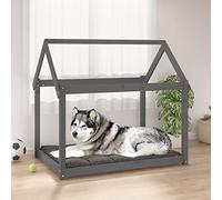 Générique Lit pour Chien Gris 111x80x100 cm Bois de pin Solide,Articles pour Animaux,Articles pour Animaux de Compagnie,Accessoires pour Chiens,Paniers pour Chiens,Gris,12.7 KG,822219