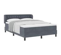 Générique Lit Ressort avec Matelas Gris foncé 140x190 cm en Velours,Lits & Cadres de lit,61.28KG-3340329