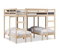Générique Lit superposé Triple 140x200/70x140 cm Bois de pin Massif,Lits & Cadres de lit,58.4KG-3308577