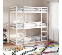 Générique Lit superposé Triple sans Matelas 90x200 cm Bois de pin Massif,Meubles, Lits & Accessoires, Lits & Cadres de lit, Blanc (Poids 68.4KG)