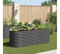 Générique Lit surélevé de Jardin 240x80x81 cm Acier galvanisé Gris,Pots & Cache-Pots,22.7KG-45523