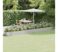 Générique Lit surélevé de Jardin Acier Enduit de Poudre Argenté,Pots & Cache-Pots,17.62KG-319017
