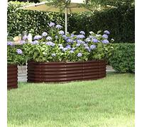Générique Lit surélevé de Jardin Acier Enduit de Poudre Marron,Maison & Jardin,Pelouses & Jardins,Jardinage,Pots & Cache-Pots,Brun,5.96KG,318915