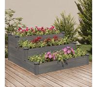 Générique Lit surélevé de Jardin Gris 120x120x56 cm Bois Massif de Sapin,Pots & Cache-Pots,12.6KG-364306
