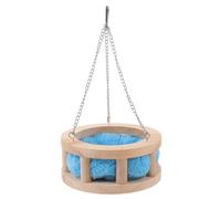 Générique Lit Suspendu en Bois de Pin pour Petits Animaux Coussin Confortable et Trois Chaînes Métalliques, Maison pour Hamster et Chinchilla Couleur Aléatoire