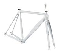 Générique Lite Frameset, Track Fixie Bike Frame and Fork, Single Speed Bicycle Parts, 700C 6069 Aluminum, 50cm, 52.5cm, 55cm(Milk Gray,55cm)