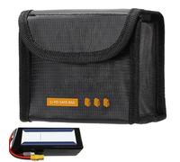 Générique Lithium Battery Safe Bag, Flame Retardant Storage Pouch, 3.54x3.15x2.44 inches, 4.33x3.5x2.48in High-Temperature Fireproof Safety Protector for Drone Accessories (Gray)