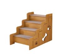 Générique Lits Superposés pour Chiens, Escaliers en Bois pour Animaux de Compagnie, Accessoires Indispensables pour Chiots, Chats et Chiens de Petite, Moyenne E, 4 étapes