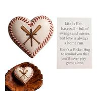 Générique Little Baseball Hug - Heart Shape Inspirational Souvenir | 10x5x5cm Size, Sports Ball Collectible, Motivational Cards for Players Athletes Collectors, Game Day Practice Tournament