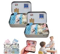 Générique Little Pocket Bunny, Easter Basket Stuffer Decorative Boxes, DIY Pet Bunny Adoption House Tin Box for Friend Gift,Personalised Mini Plush Home Decorative