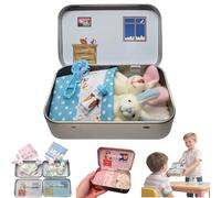 Générique Little Pocket Bunny, Easter Basket Stuffer Decorative Boxes, DIY Pet Bunny Adoption House Tin Box for Friend Gift,Personalised Mini Plush Home Decorative