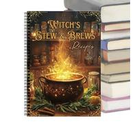 Générique Livre de Cuisine - Guide Culinaire Sorcière Rétro Halloween,Journal avec Section de Notes pour Débutants Maison Adultes Repas Famille et Amis