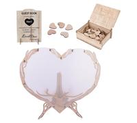 Générique Livre D'or de Mariage Alternatif Boîte de Rangement En Bois pour Fête Cadre En Forme de Cœur Drop