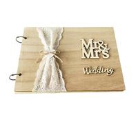 Générique Livre Style Rétro Délicat 40 Pages en Bois de Tilleul pour Mariage pour et Réception de Mariage