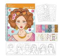 Générique Livres d'Autocollants pour Filles - Carnet Créatif Mode Jeu Éducatif Enfant 2 3 4 5 Ans - Maison Salle D'Attente Voyage Scolaire Anniversaire